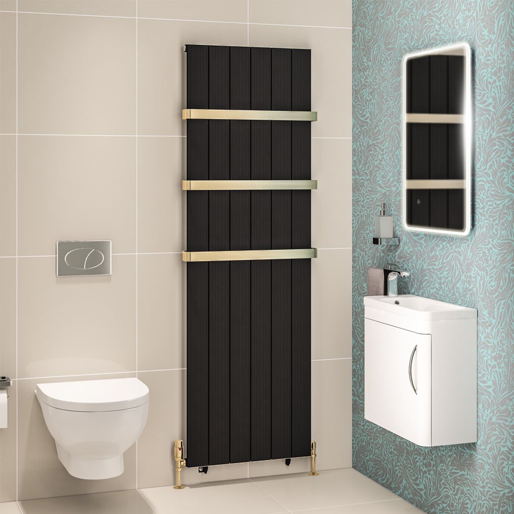 Eastbrook Mersey paneelradiator 57x180cm 1552W zwart mat