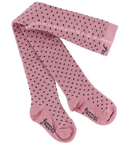 Fuzzies Strumpfhosen - Gl. Rosa m. Anthrazitgrau Punkte
