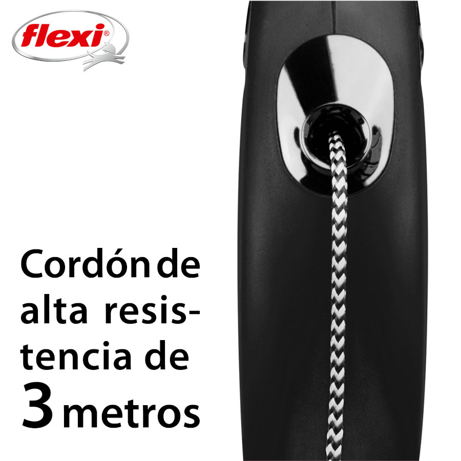 Guia extensível Flexi New Classic preta para cães