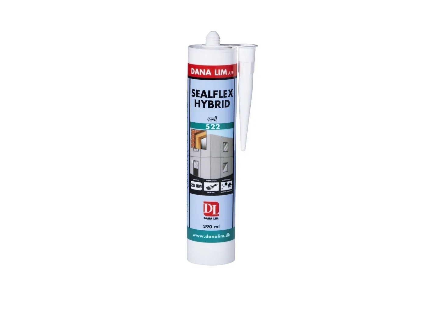 Sealflex Hybrid fugemasse 522 - 290 ml. hvid neutral høj-elastisk og overmalbar