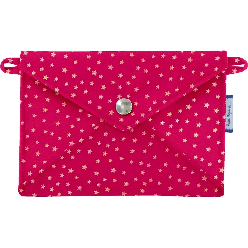 Petite Pochette Enveloppe Etoile Or Fuchsia