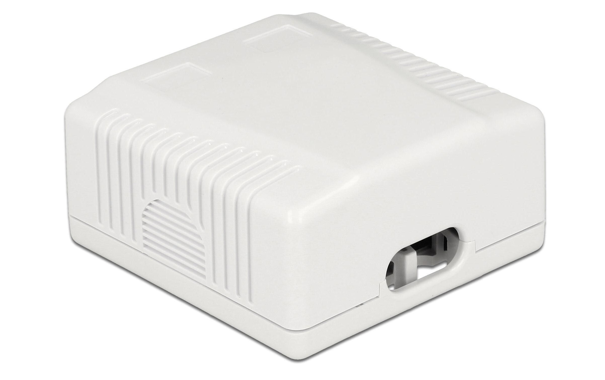 Gehäuse RJ45 Cat.6A LSA 2-fach2-Port Netzwerk-Anschlussdose