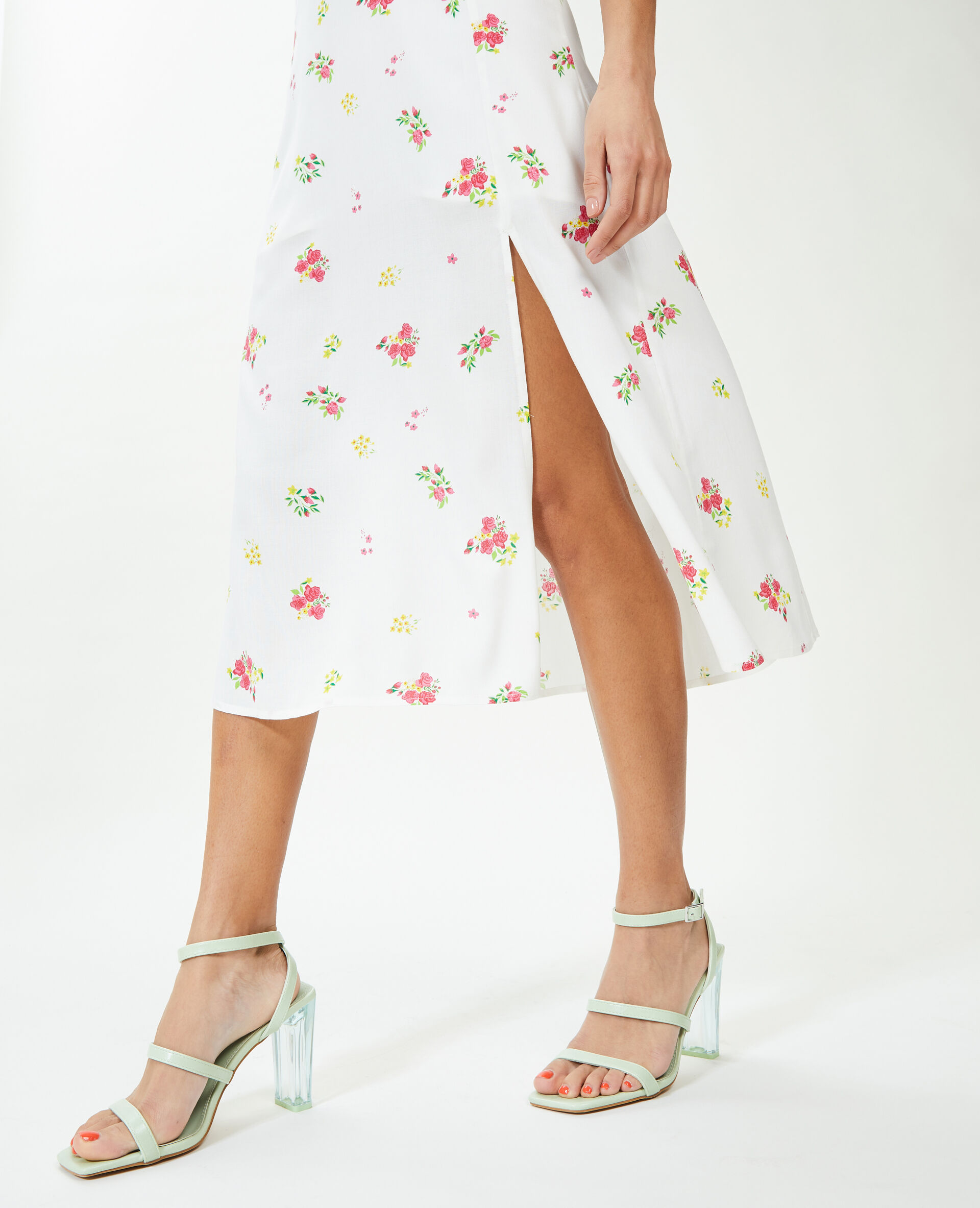 Robe midi dos-nu - Blanc
