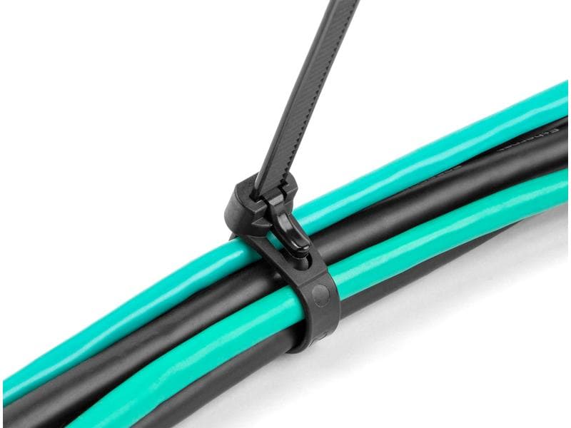 Delock Kabelbinder hitzebeständig 300 mm x 7.6 mm, 100 Stüc Delock Kabelbinder wiederverwendbar hitzebeständig L 300 x B 7.6 mm 100 Stück schwarz