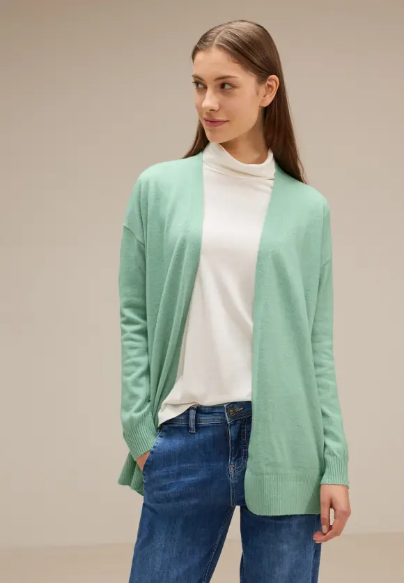 Offener Strickcardigan - gentle green melange