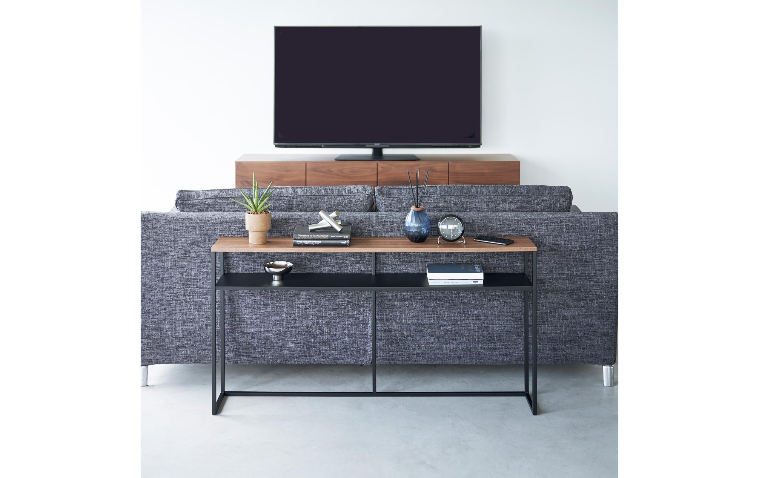 Konsolentisch TOWER 126 x 65 cm, Schwarz<br>Konsolentisch mit Regal