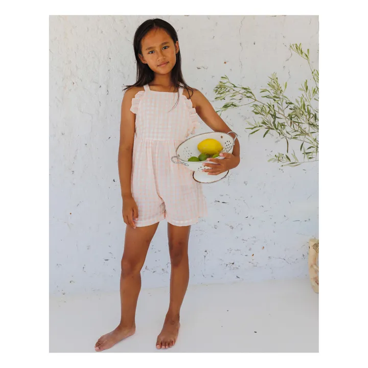 Búho Combishort Vichy Mousseline | Saumon