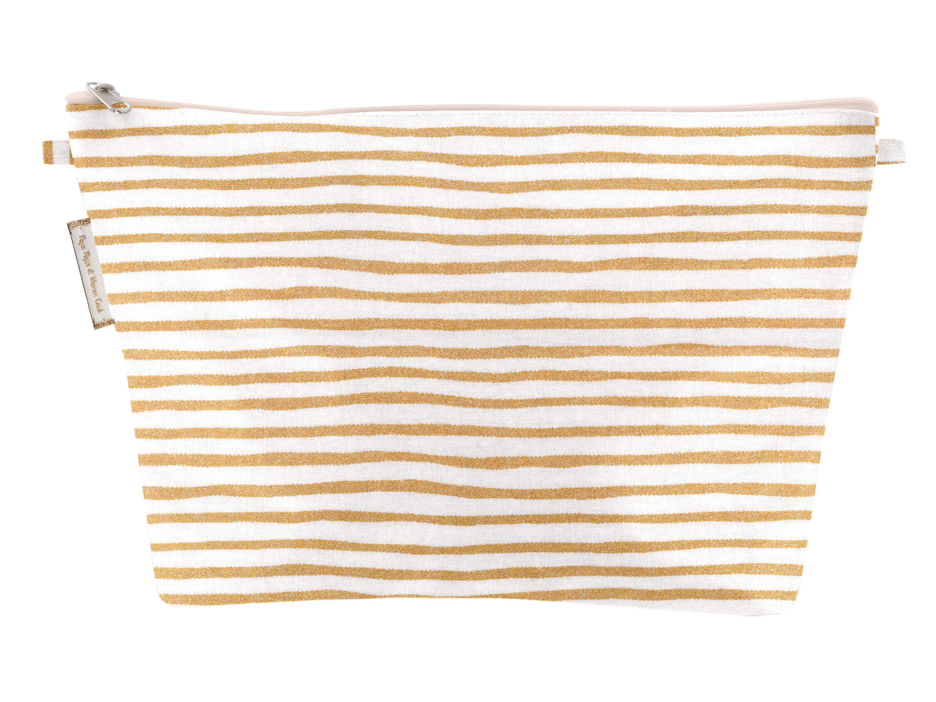 Trousse De Toilette Rayé Or Blanc
