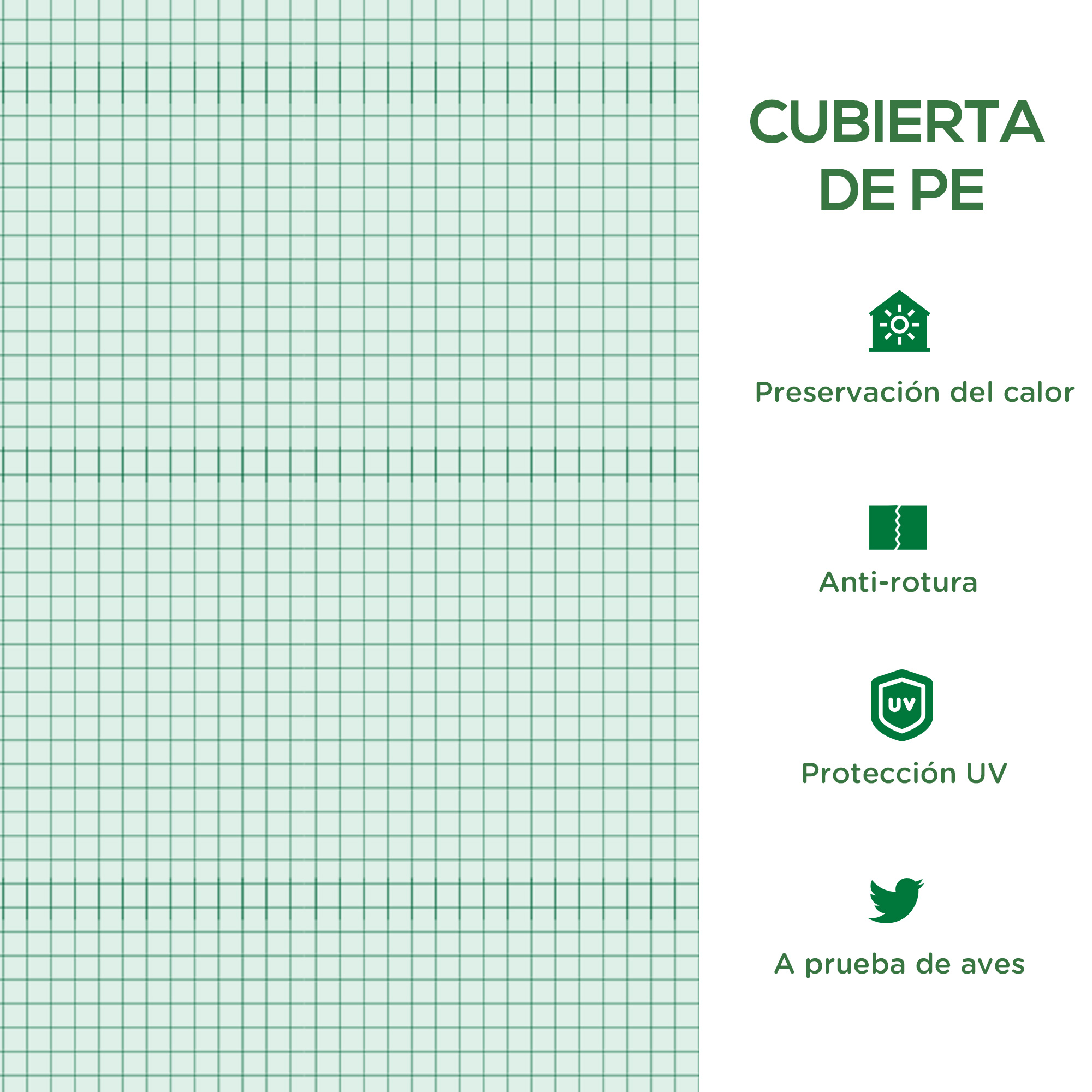 Cobertura de substituição para estufa túnel Outsunny 250x200x200 cm, em polietileno, com 4 janelas e porta de enrolar, para proteção de plantas e jardins.