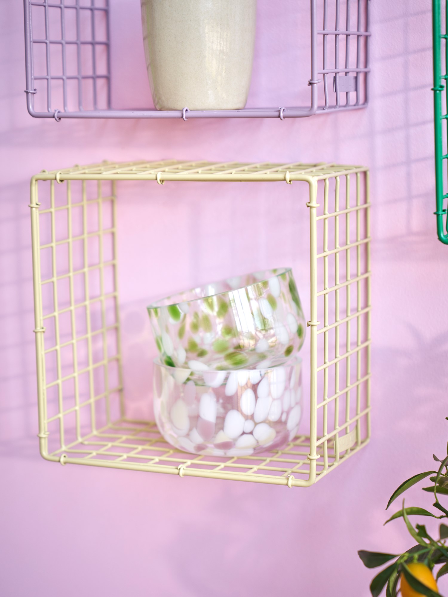 CUBE Trådhylde | Metal. 21 x 13,5 x 21 cm. | Camel | Kalager Design