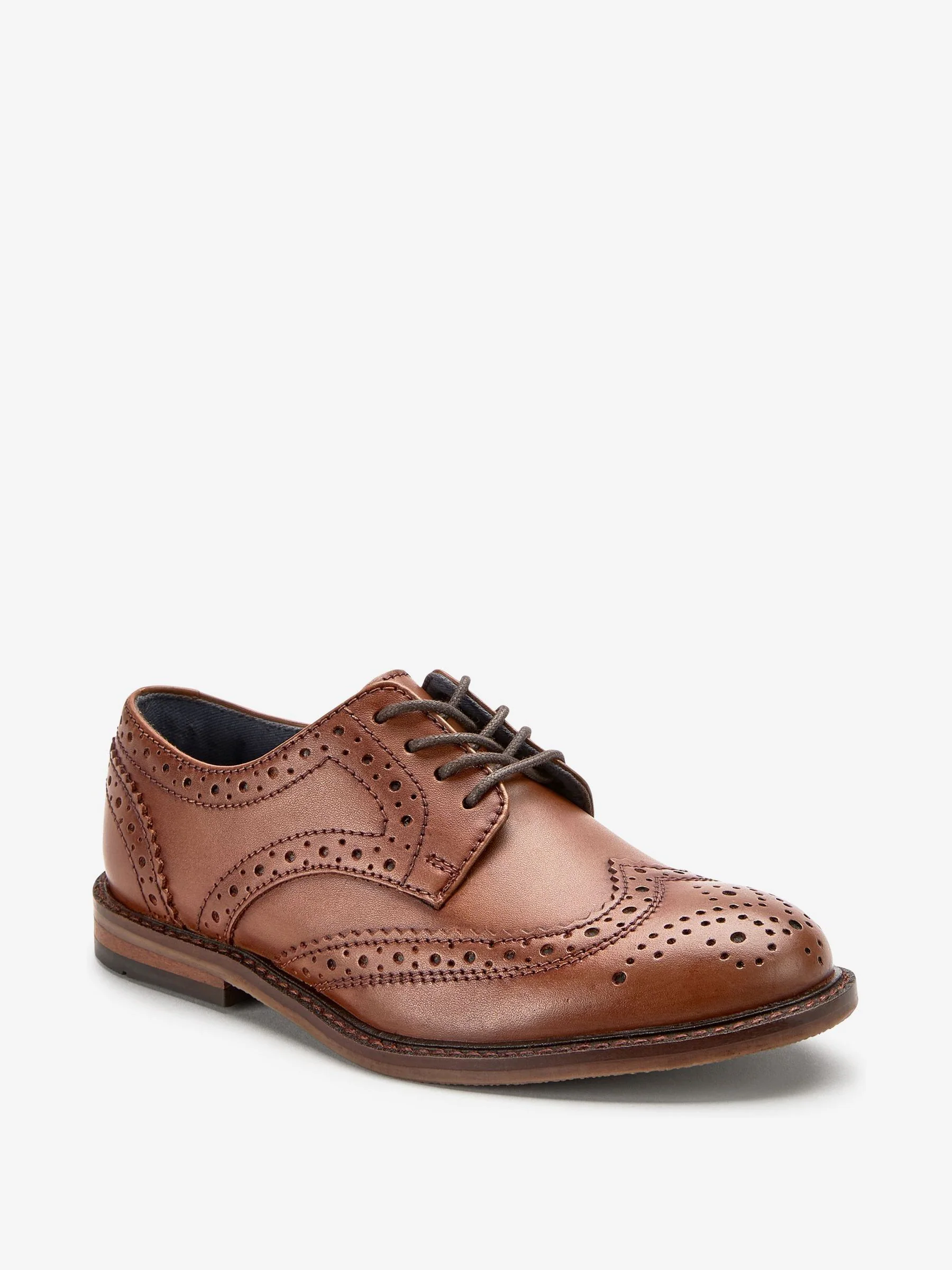 Lichtbruin - Leren Brogue schoenen met veters