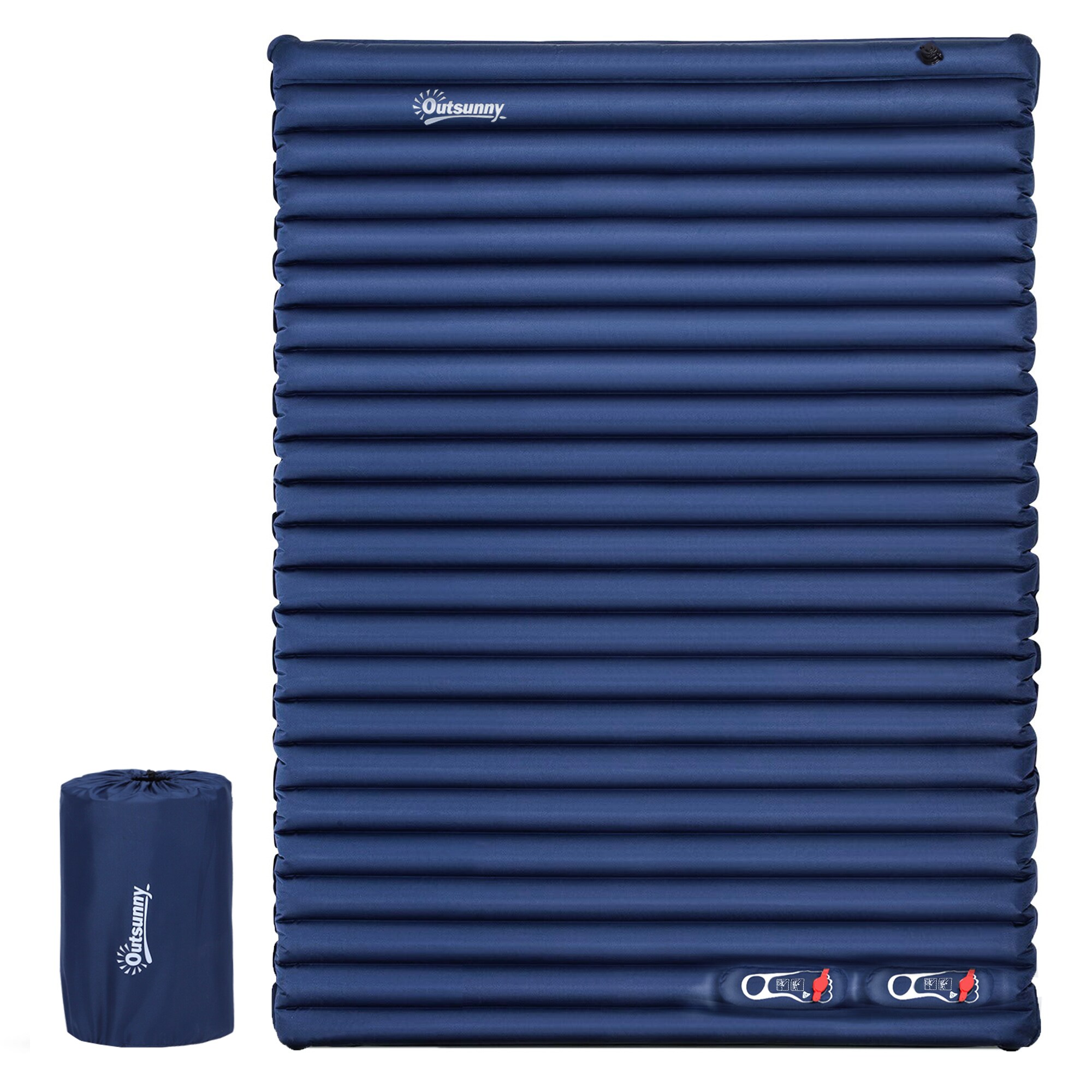 Outsunny Luftmatraze blau 195 x 138 x 10 cm (LxBxH)