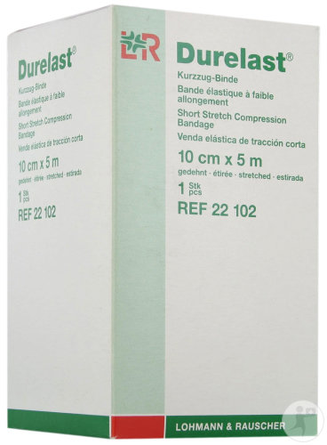 Lohmann & Rauscher Durelast Bande Elastique A Faible Allongement Compresses 10cmx5m 1 Pièce
