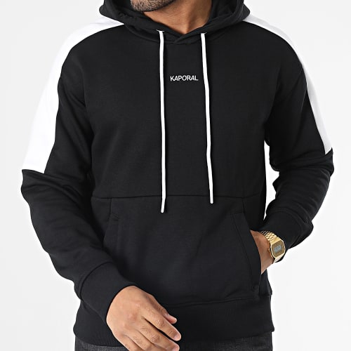 Sweat Capuche A Bandes Slit Noir