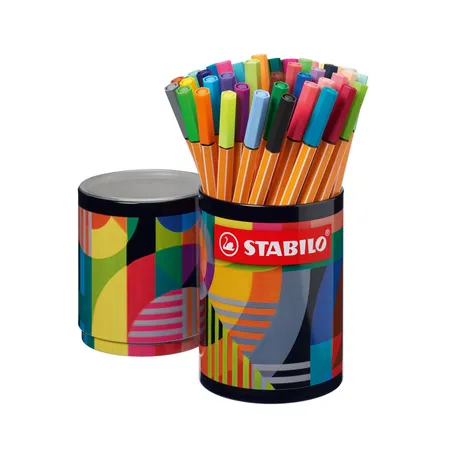 Fineliner - STABILO point 88 - ARTY - 45er Metalldose - mit 45 verschiedenen Farben
