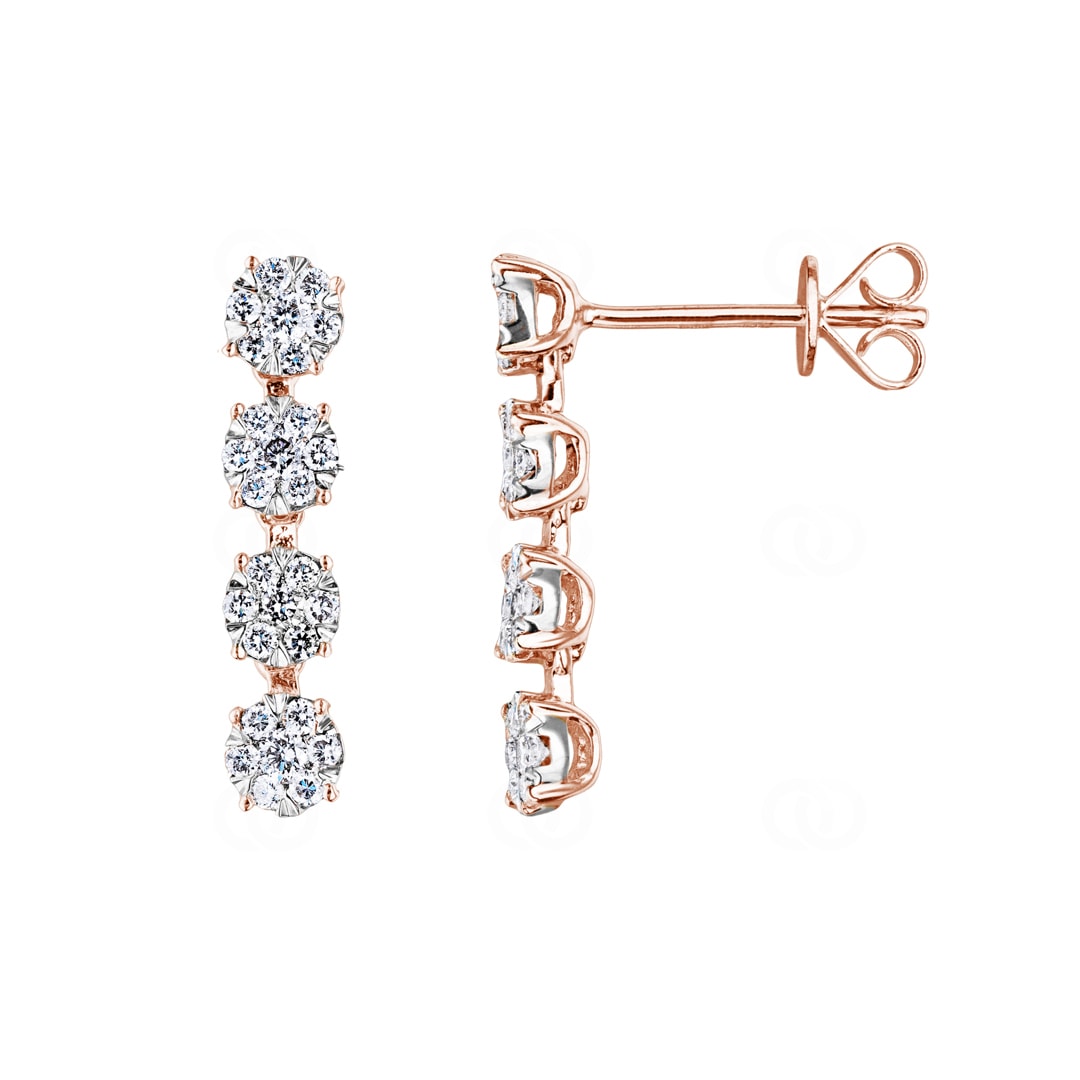 0.50 Karat Diamantohrhänger 750/18 K Roségold 18.5mm