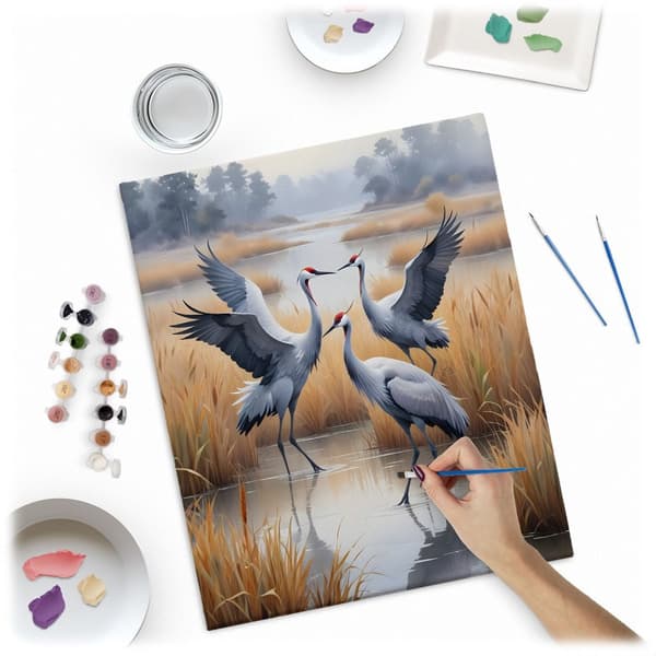 Maleri etter tall 40x50 cm Massido Kraner