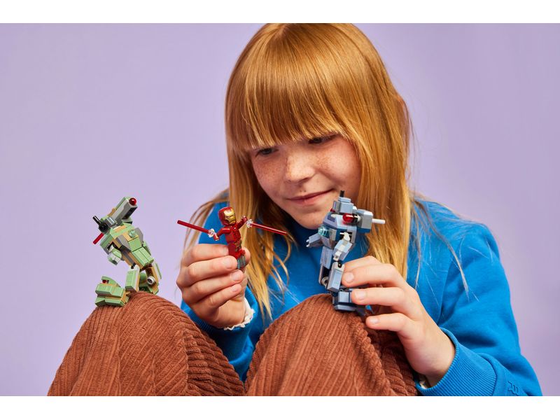 LEGO® Marvel Iron Man and War Machine vs. Hammer-Drohnen 76 Superhelden-Set zum Bauen und Spielen