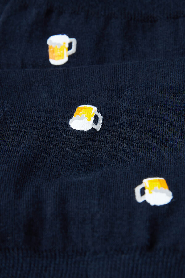 Meias curtas estampadas de algodão macio