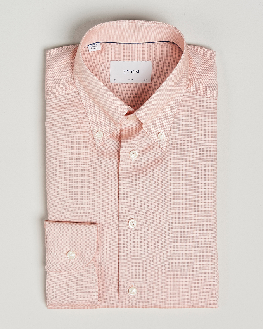 Eton Slim Fit Wrinkle Free Oxford Shirt Orange