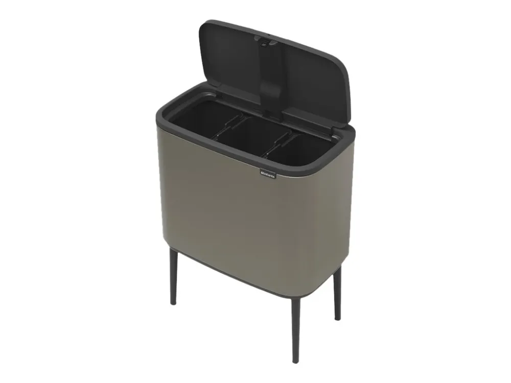 Brabantia Bo Touch Bin - Skraldespand - fliplåg - 33 L - affaldsseparation - platinum