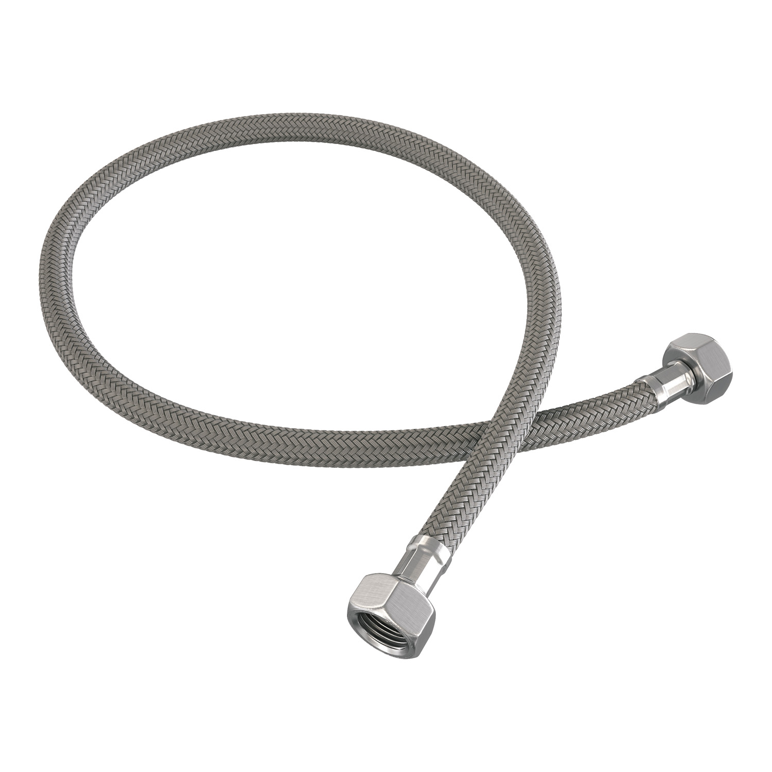 Brauer Brushed Carving hoekstopkraan compleet met slang RVS geborsteld PVD