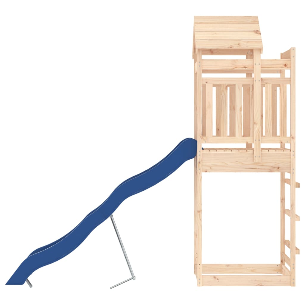 Aire de jeux d'extérieur balançoires toboggan portiques robuste jeux jardin 267 x 64 x 238 cm bois de pin massif