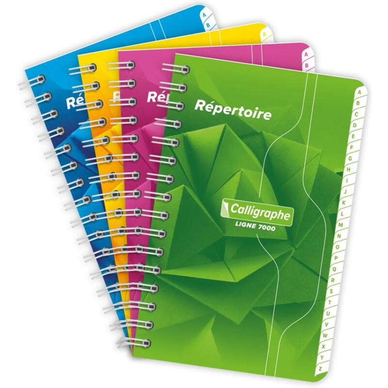 Répertoire reliure intégrale 7000 9x14 cm 100 pages petits carreaux 70 g - Assortis