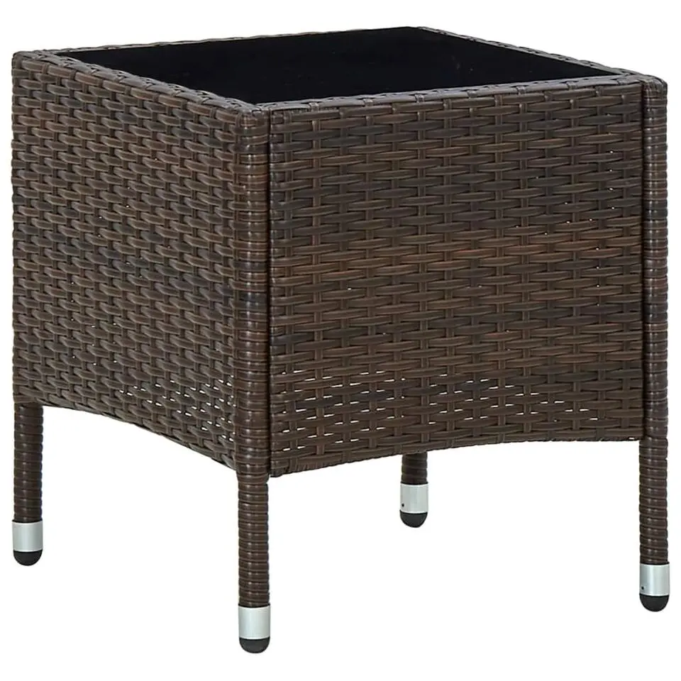 vidaXL - Loungetafel - Bruin - Poly rattan - 40x40x45 cm