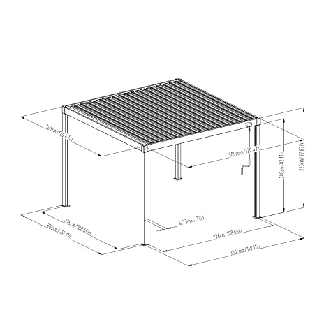 Matterhorn multi pergola 306x306 cm - oak