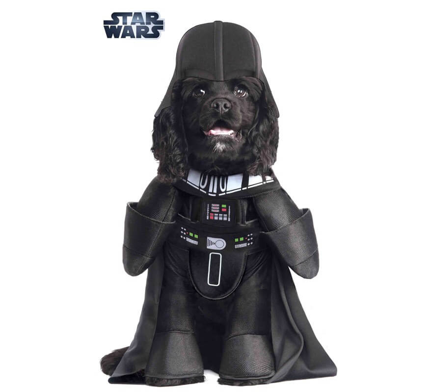 Fantasia de luxo do Darth Vader para cães, inspirada em Star Wars.