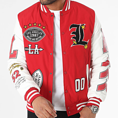 Veste Teddy Rouge Blanc