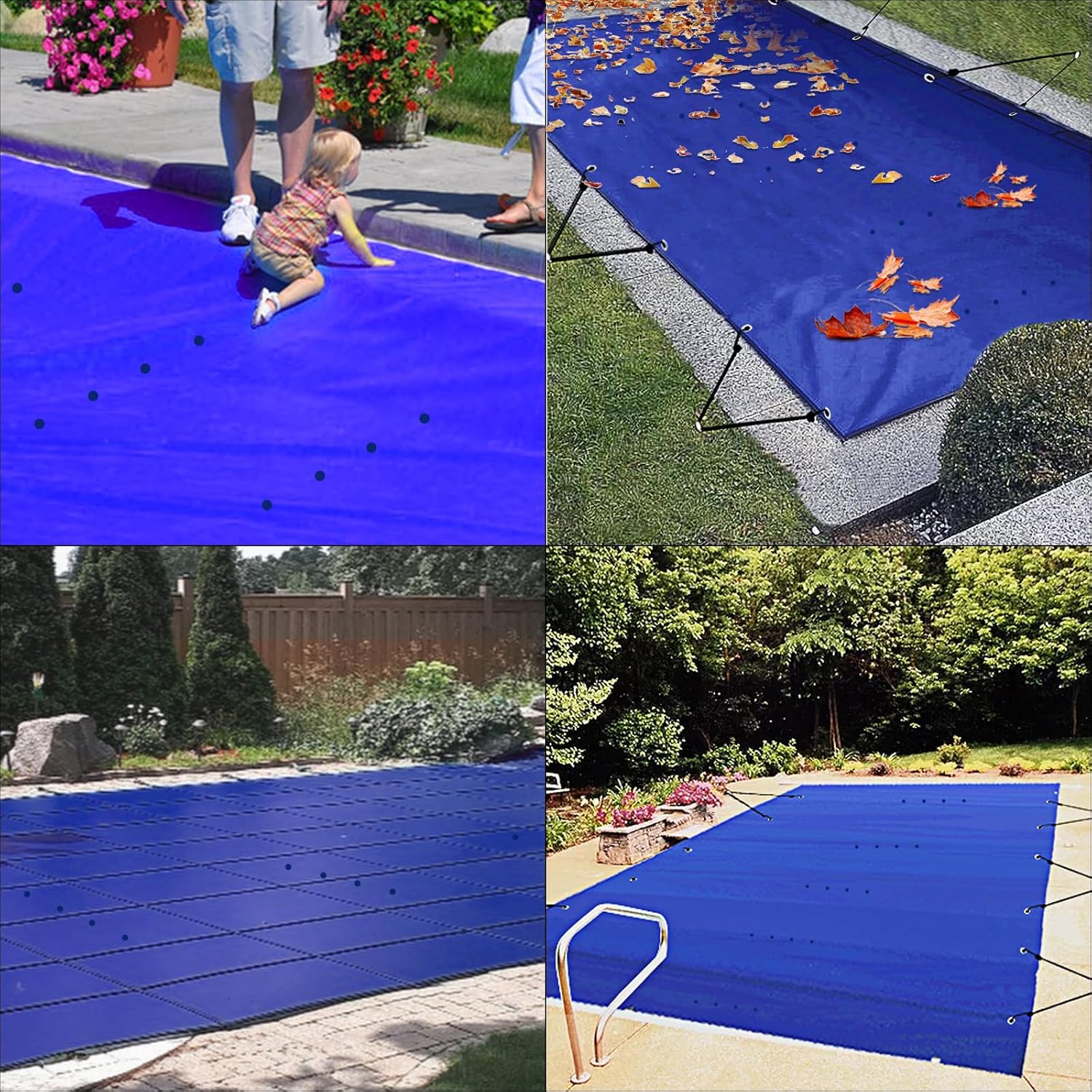 VEVOR Abdeckplane für Pool, Winter, Blau, PVC, 650 – 680 g/m², Solarabdeckung, rechteckig, 4 m x 8 m, engmaschig, für Schwimmbäder im Haus, Garten, Hotel, Ingenieurwesen