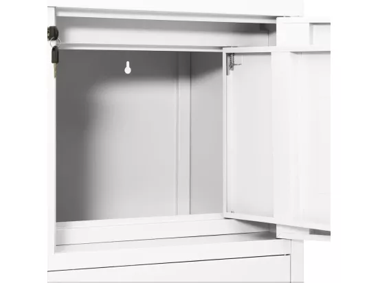 Armoire de bureau Blanc 90x40x102 Acier 2