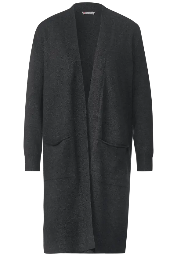 Offener Long Cardigan - anthracite melange