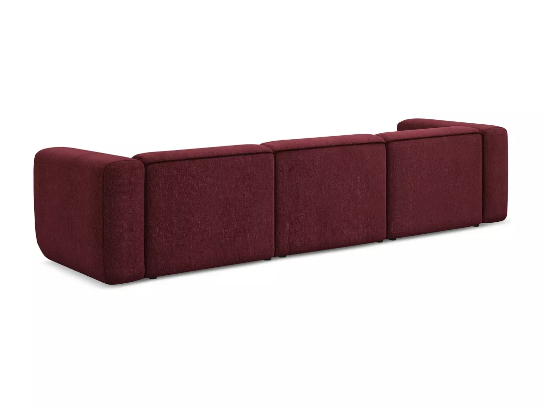 Canapé modulable 4 places en tissu chenille - bordeaux - EKAHI