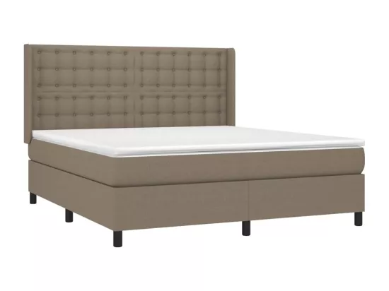 Sommier tapissier avec matelas et LED Taupe 160x200 cm Tissu