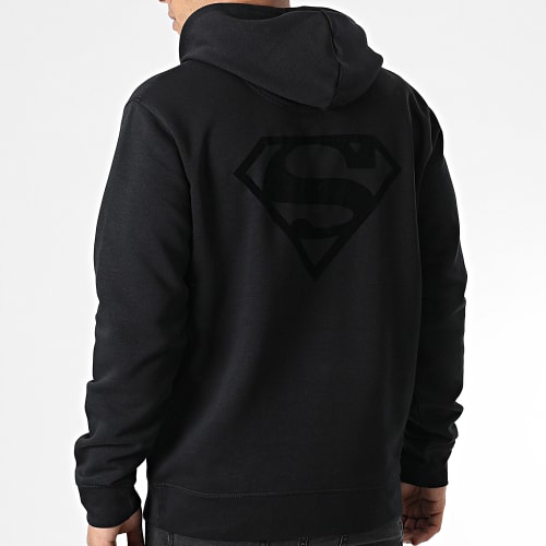 Sweat Capuche Logo Velvet Back Noir Noir
