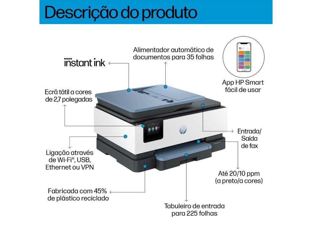IMPRESSORA MULTIFUNÇÕES HP OFFICEJET PRO 8135E