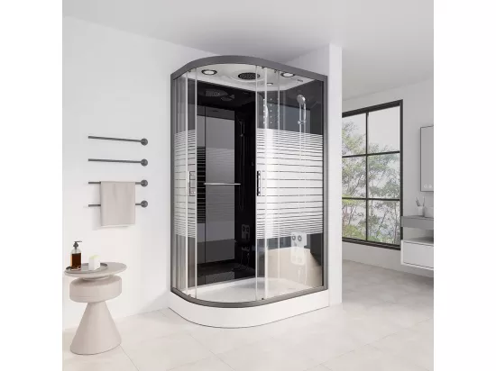 Home Deluxe Cabine de douche BLACK PEARL 120 x 80 cm Gauche