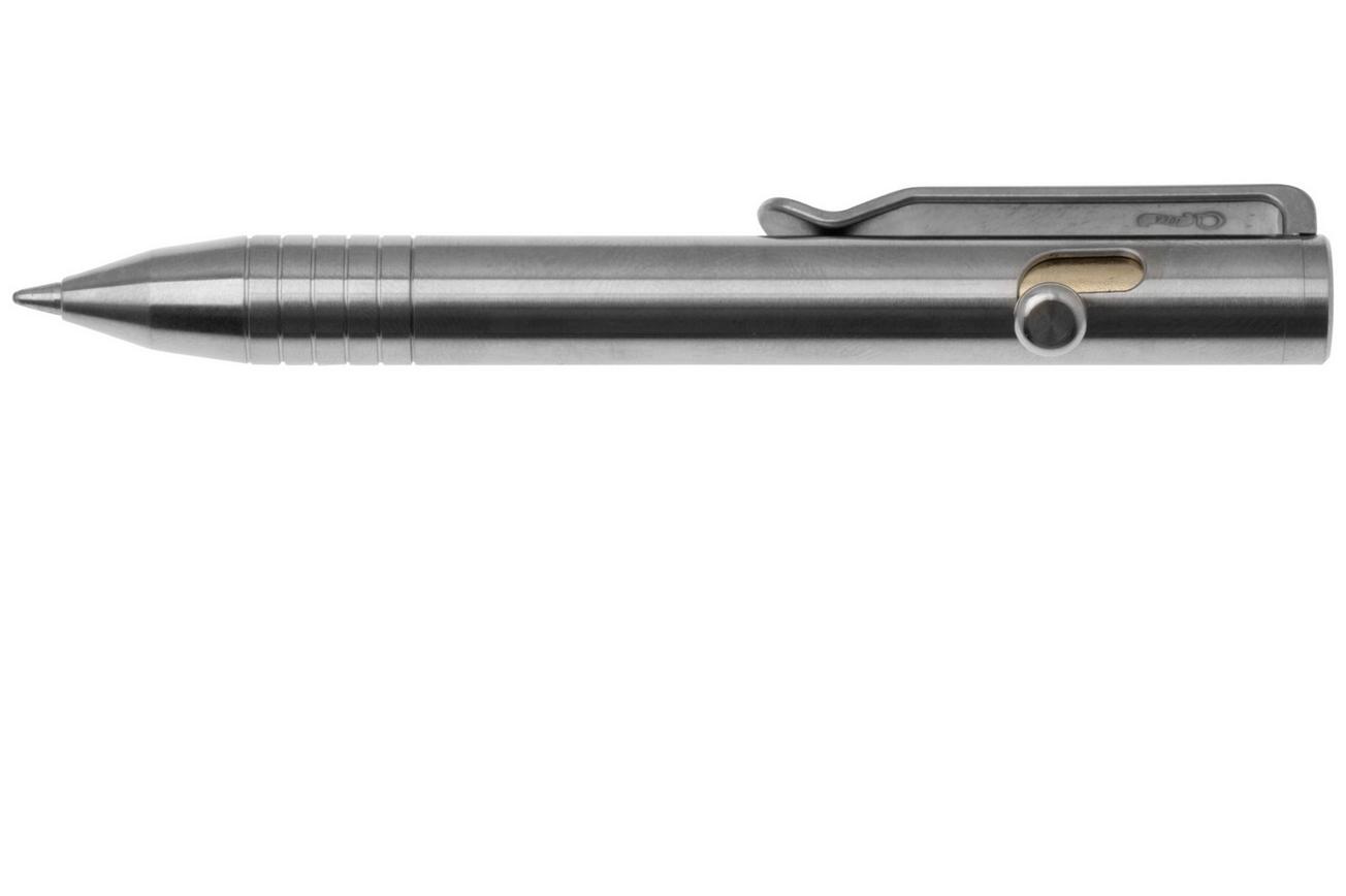 Big Idea Design Mini Bolt Action Pen MBA-RW Raw Titanium, everyday carry pen