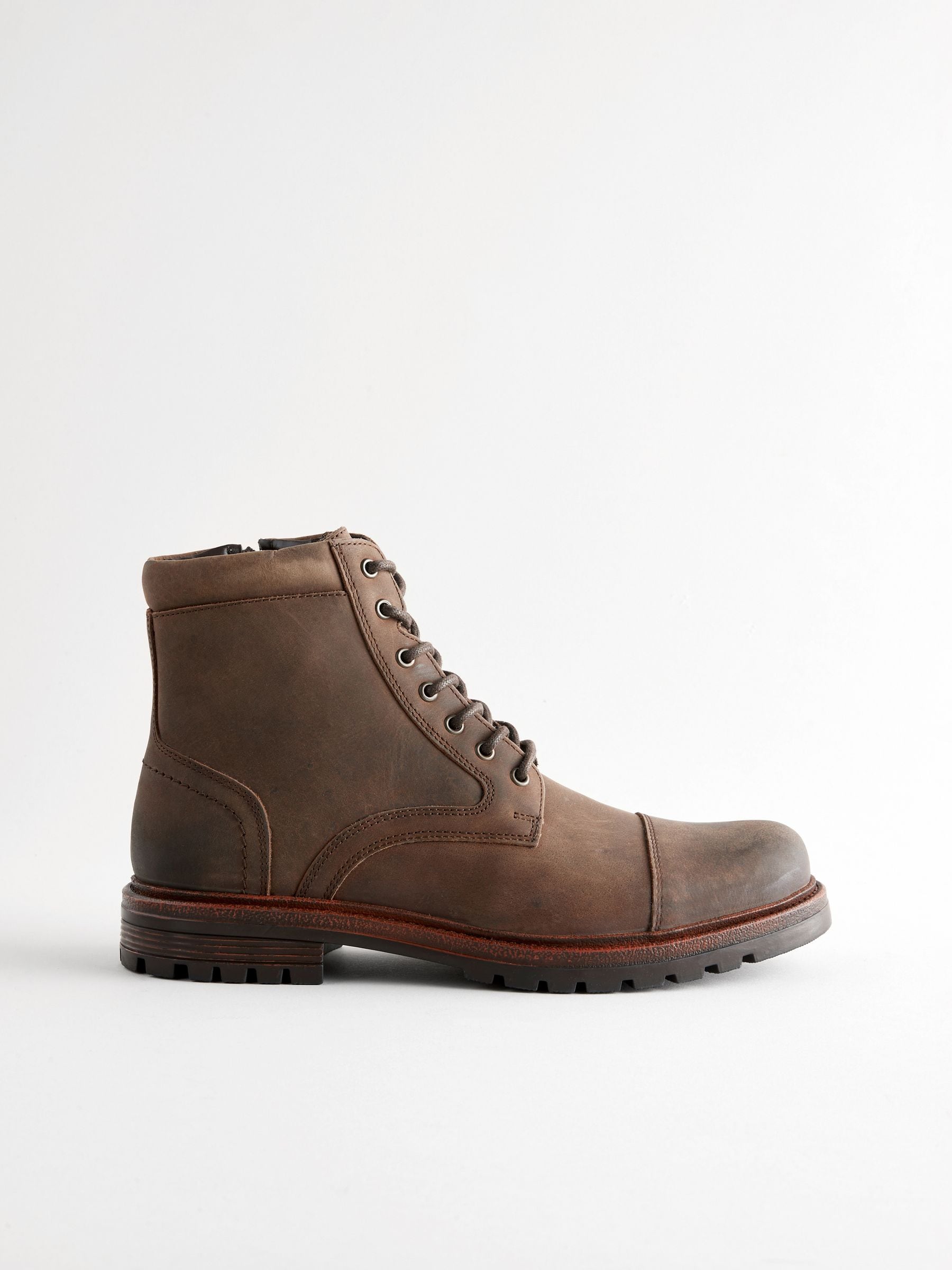 Bruin - Leather Toe Cap Zip Up Boots