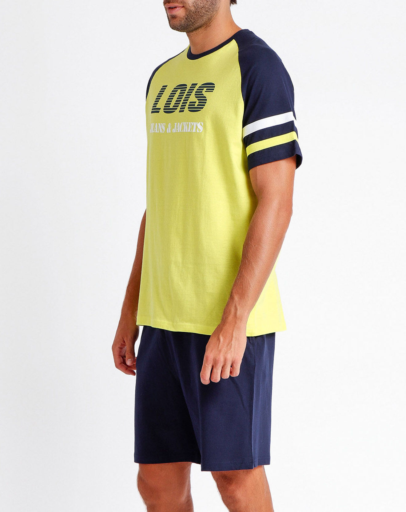 Lois Pyjama jaune/bleu marine
