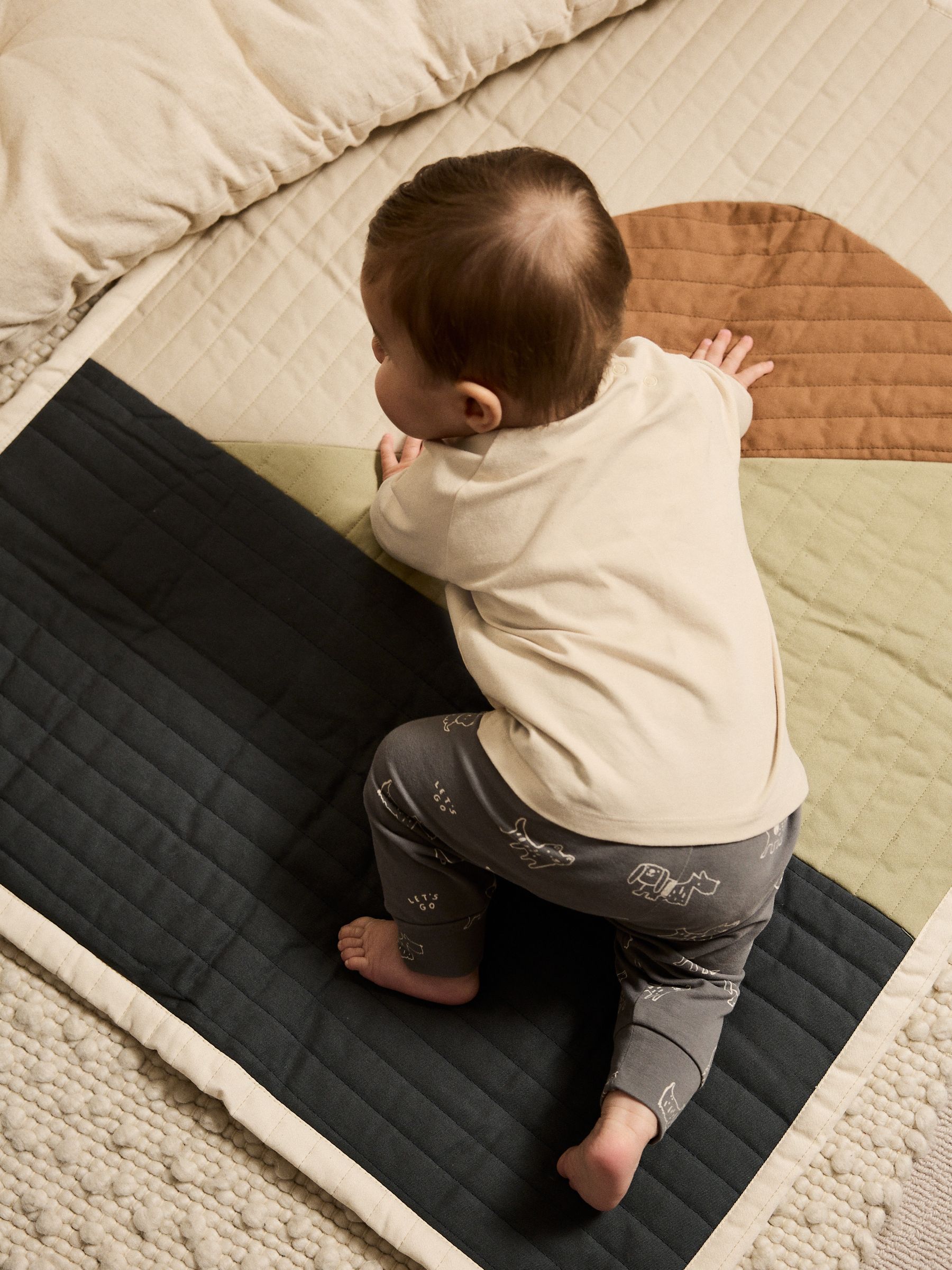 Zwart-wit met hond - Top en Leggings 2 -delige Babyset (0mnd-3jr)