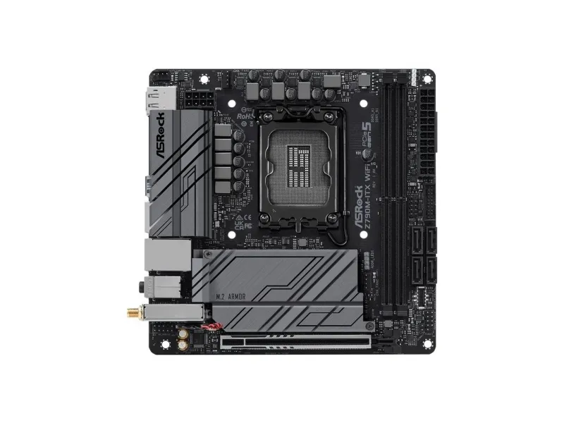 ASRock Z790M-ITX WiFi - Bundkort - mini ITX - LGA1700 sokkel - Z790 Chipset - Bluetooth, 2.5 Gigabit LAN, Wi-Fi 6, Gigabit LAN - onboard grafik (CPU påkrævet) - High Definition Audio (7.1-kanal)