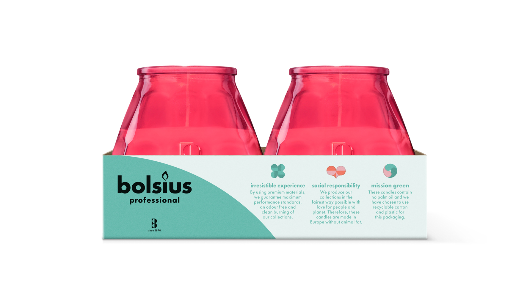 Bolsius Horeca Twilight 104/99 Fuchsia (6 stuks)