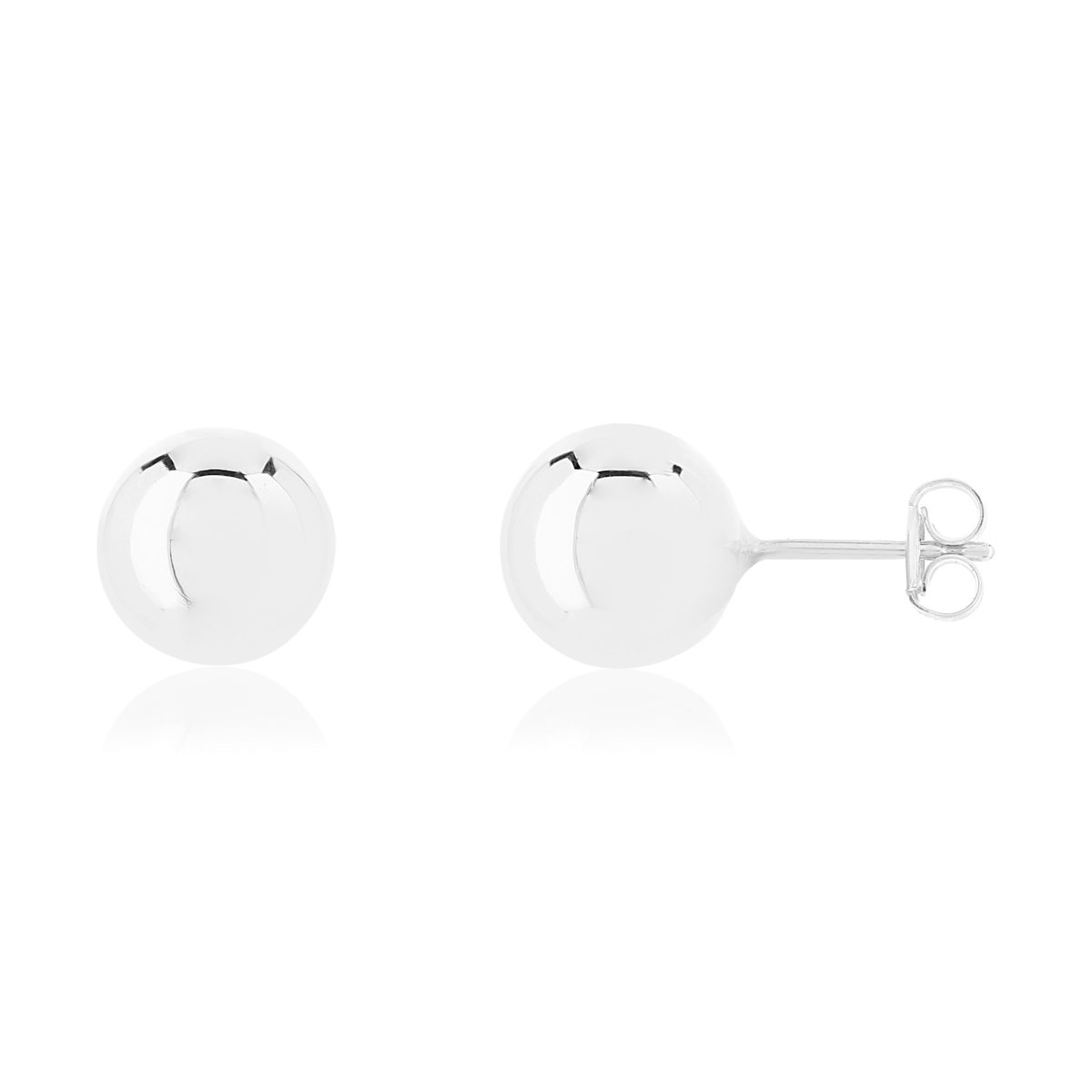 Boucles d'oreilles or 375 blanc diam. 9 mm