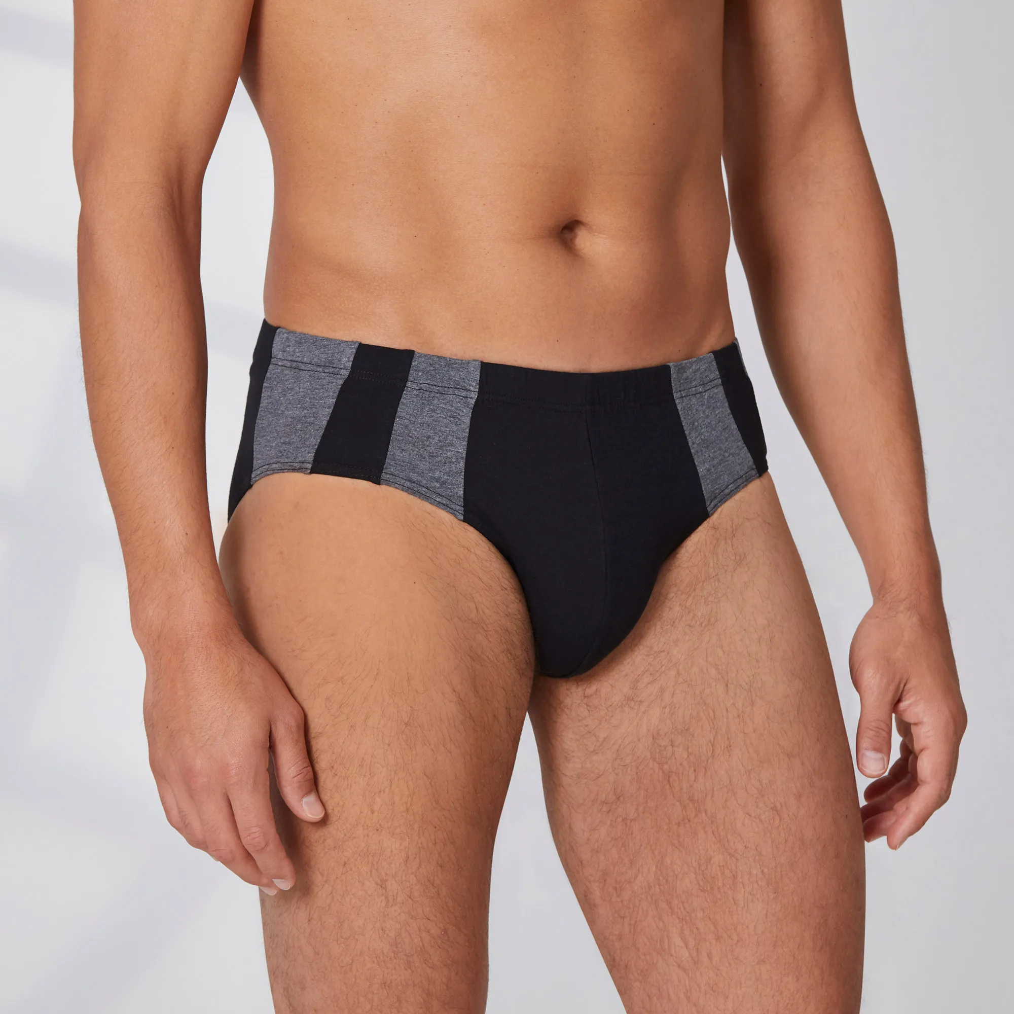 Herren-Slip mit Kontrast-Streifen, 2er-Pack
