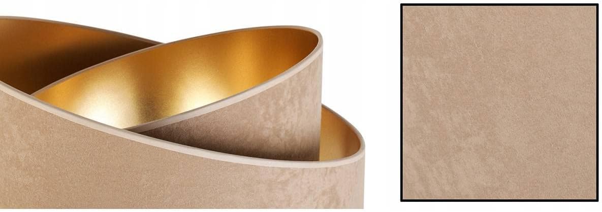 Light-Home Milan Elegant Hängelampe - Modern Deckenlampe für Wohnzimmer Schlafzimmer und Esszimmer - Designer Pendelleuchte aus Metall mit Lampenschirm aus Velours - Beige