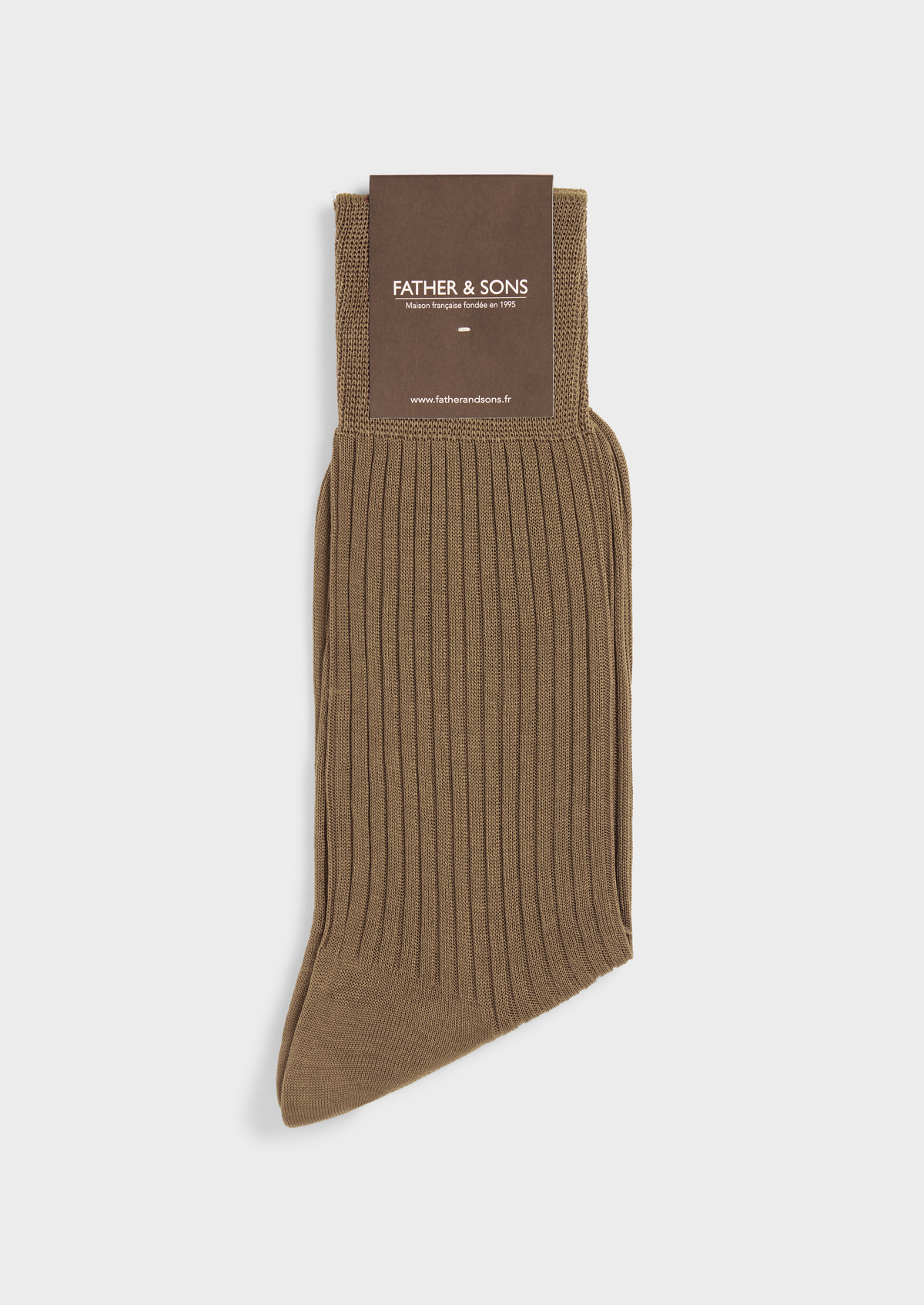 Chaussettes en coton fil d'Ecosse uni beige